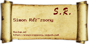 Simon Rázsony névjegykártya